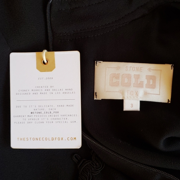 Stone Cold Fox Black Mock Neck Intricate Trim NWT - Picture 6 of 8